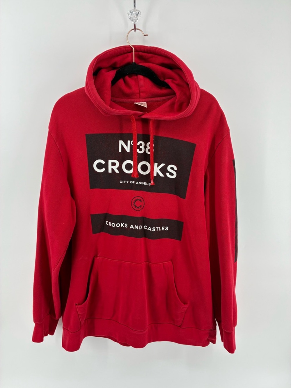 Crooks & Castles Red Graphic Hoodie - Men's Casual Pullover